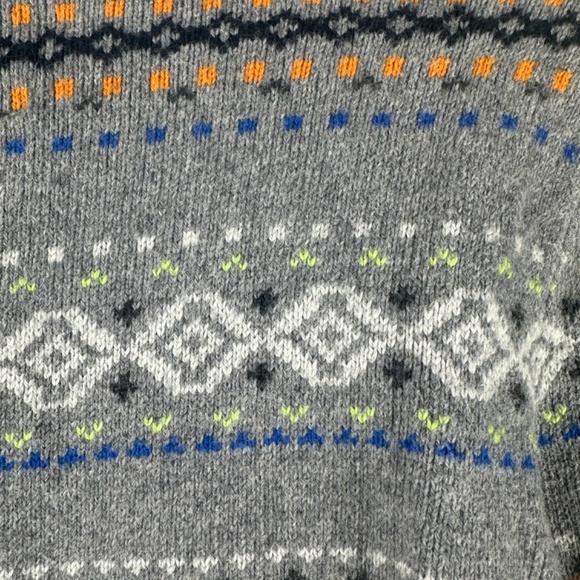 American Eagle Outfitters Men’s Sz Small Gray Fair Isle Crew Neck Sweater - Picture 3 of 5